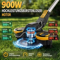 Akumulátorový vyžínač trávnika Traumheim 21V pre batérie Makita, 5 v 1, 2x4,0 Ah, 900W bezkefový motor, s kefou na odstraňovanie buriny, čierny 3