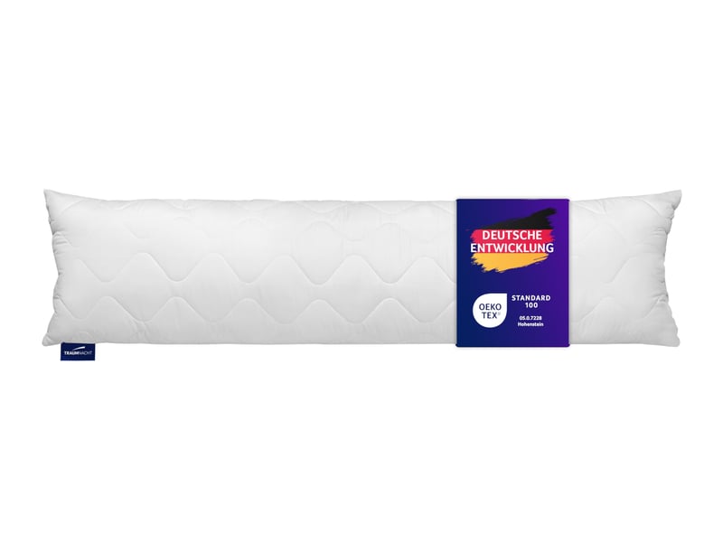 Traumnacht jastuk za bočno spavanje s 3 zvjezdice, mekani mikrovlakna, 40 x 145 cm, težina punjenja 1200 g, s patentnim zatvaračem, periv, s Öko-Tex certifikatom, bijeli