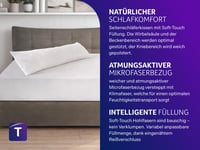 Traumnacht jastuk za bočno spavanje s 3 zvjezdice, mekani mikrovlakna, 40 x 145 cm, težina punjenja 1200 g, s patentnim zatvaračem, periv, s Öko-Tex certifikatom, bijeli 2