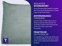 Vankúš na čítanie s opierkou chrbta Traumnacht Cozy 70x40 cm tyrkysový, so snímateľným prateľným zamatovým poťahom, bočným vreckom a certifikátom Oeko-Tex 2