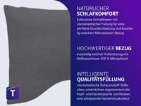 Pernă de Dormit Exclusivă Traumnacht cu Spumă cu Memorie pentru Reducerea Presiunii, 40x60 cm, Gri, Certificare Öko-Tex, Standard de Calitate German 2