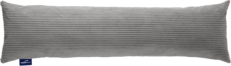 Traumnacht Oldalsó Alvó Párna Szürke Kordbársony Huzattal 40x200 cm Mosható - 40 x 200 cm, Corduroy