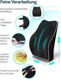 Travel Ease Ergonomikus Memory Foam Deréktámasz Párna Irodai Székhez - Fekete, Bőrbarát Huzattal, Kényelmes Testtartásért

AI: I've created  5