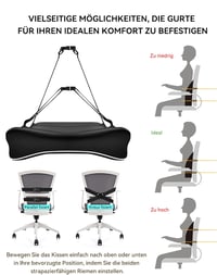Travel Ease Ergonomikus Memory Foam Deréktámasz Párna Irodai Székhez - Fekete, Bőrbarát Huzattal, Kényelmes Testtartásért

AI: I've created  6