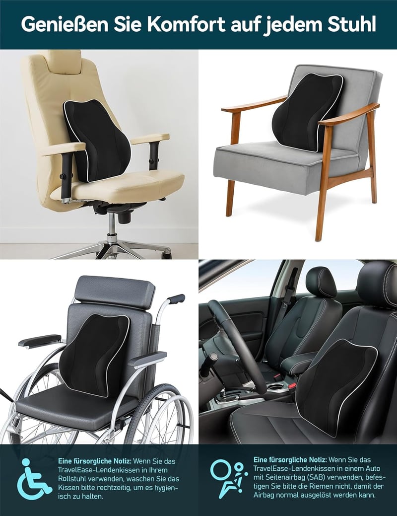 Travel Ease Ergonomikus Memory Foam Deréktámasz Párna Irodai Székhez - Fekete, Bőrbarát Huzattal, Kényelmes Testtartásért

AI: I've created 