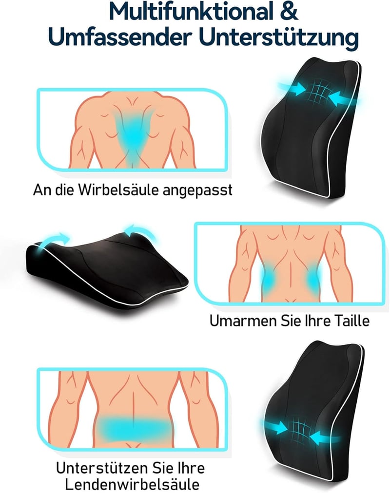 Travel Ease Ergonomikus Memory Foam Deréktámasz Párna Irodai Székhez - Fekete, Bőrbarát Huzattal, Kényelmes Testtartásért

AI: I've created 