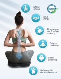 Travel Ease Ergonomikus Ülőpárna - Prémium Gél Memóriahabos Ülőlap Csúszásgátló Alappal, Hosszú Üléshez, Irodai Székhez, Autóüléshez, Gamer  4