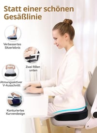 Travel Ease Memóriahabos Ülőpárna Coccyx Ortopédikus Fekete 2