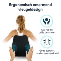 Sada pamäťových vankúšov Travel Ease na sedenie a podopretie krížov, ergonomická, vhodná na kancelársku stoličku, autosedačku a na cestovanie, čierna 5