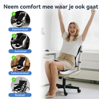 Sada pamäťových vankúšov Travel Ease na sedenie a podopretie krížov, ergonomická, vhodná na kancelársku stoličku, autosedačku a na cestovanie, čierna 8