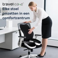 Sada pamäťových vankúšov Travel Ease na sedenie a podopretie krížov, ergonomická, vhodná na kancelársku stoličku, autosedačku a na cestovanie, čierna 2