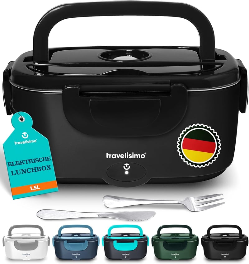 TRAVELISIMO elektromos fűthető ebéddoboz 100 W, 12V/24V/230V, rozsdamentes acél - 1,5 l