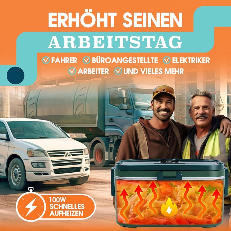 TRAVELISIMO XXL Elektromos Ételmelegítő 1.8L 100W 12V/24V/220V - Dark Green