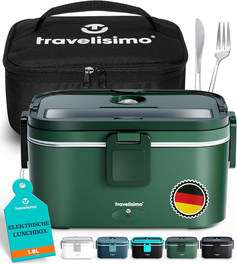 TRAVELISIMO XXL Elektromos Ételmelegítő 1.8L 100W 12V/24V/220V - Dark Green
