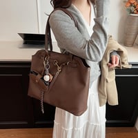 Travistar női bőr táska kávé színű shopper bag vállpántos elegáns retro 2