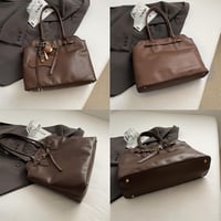 Travistar női bőr táska kávé színű shopper bag vállpántos elegáns retro 8