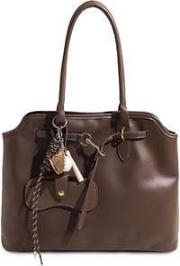 Travistar női bőr táska kávé színű shopper bag vállpántos elegáns retro 1