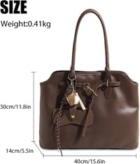 Travistar női bőr táska kávé színű shopper bag vállpántos elegáns retro 4