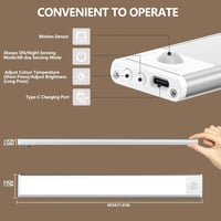 Trayvespace 30 cm-es LED Szekrényvilágítás 2 db - 1000 mAh Újratölthető Mozgásérzékelős Konyhai Lámpa, 3 Üzemmód, 3 Színhőmérséklet, Fokozat 7