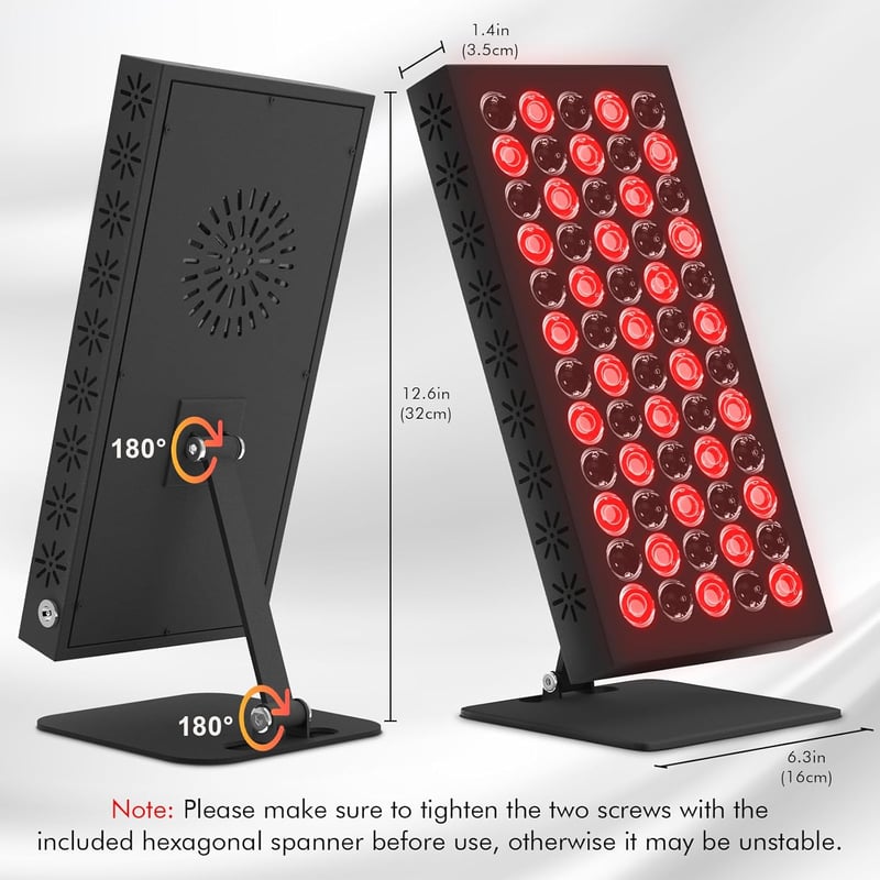 Trayvespace Infravörös Fénypanel - 660NM & 850nm Vörös Fényterápiás Lámpa 60 LED-del, Időzítővel, Fájdalomcsillapításra és Izomrelaxációra
