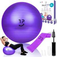Tre Puri 55cm Yoga Pilates Labda Rugalmas Szalaggal és E-Book Útmutatóval - Purple 1