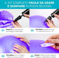 Tre Puri 55cm Yoga Pilates Labda Rugalmas Szalaggal és E-Book Útmutatóval - Purple 6