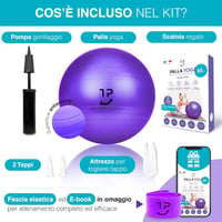 Tre Puri 55cm Yoga Pilates Labda Rugalmas Szalaggal és E-Book Útmutatóval - Purple 2