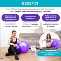 Tre Puri 55cm Yoga Pilates Labda Rugalmas Szalaggal és E-Book Útmutatóval - Purple 4