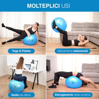 Tre Puri 65 cm Yoga és Pilates Labda Kék - Fitness Eszköz Otthoni Edzéshez 5
