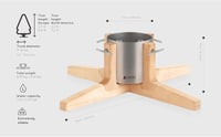 Tree Nest Karácsonyfaállvány Fa-Fém Rustic Design 3m-ig 1.4L Vízzel 3