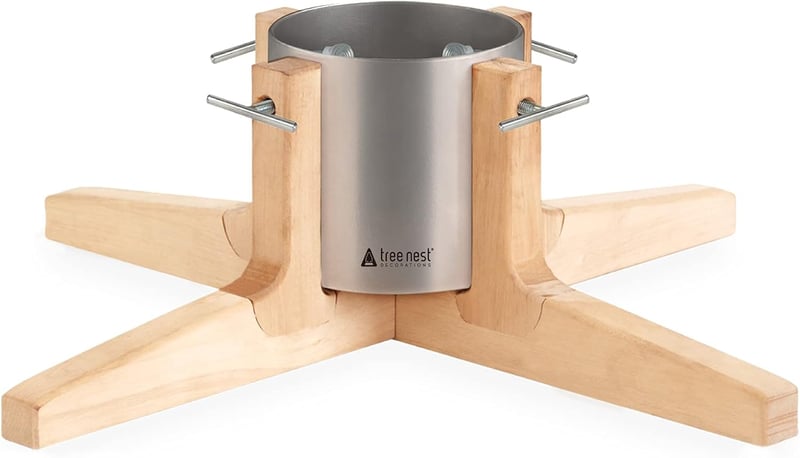Tree Nest Karácsonyfaállvány Fa-Fém Rustic Design 3m-ig 1.4L Vízzel