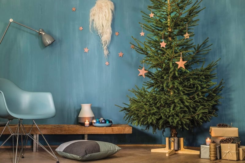 Tree Nest Karácsonyfaállvány Fa-Fém Rustic Design 3m-ig 1.4L Vízzel