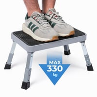 TreeLen stupienok, čierny, výška 17,8 – 22 cm, nosnosť 150 kg, protišmykový jednostupňový schodík 5