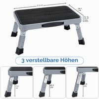 TreeLen stupienok, čierny, výška 17,8 – 22 cm, nosnosť 150 kg, protišmykový jednostupňový schodík 4