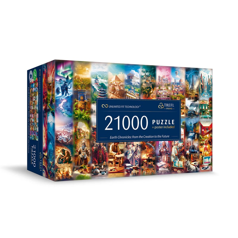 Trefl Prime Kronike Zemlje ogromna puzzle - 21000 dijelova slagalice od stvaranja do budućnosti, debeli karton, od 12 godina.