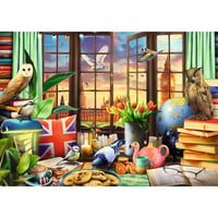 Puzzle Trefl Tea Time: All Things British 1000 dielikov – Nostalgická scéna z britskej čajovne pre dospelých a tínedžerov – Vintage popoludnie 2