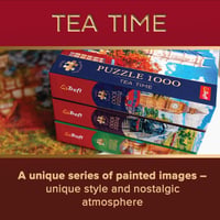Puzzle Trefl Tea Time: All Things British 1000 dielikov – Nostalgická scéna z britskej čajovne pre dospelých a tínedžerov – Vintage popoludnie 4