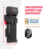 Antifurt pliabil pentru bicicletă Trelock Fold-it Daily 110 cm - cu suport X-Press și compartiment pentru dispozitiv de urmărire - potrivit pentru toate cadrele 3