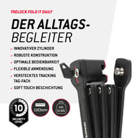 Antifurt pliabil pentru bicicletă Trelock Fold-it Daily 110 cm - cu suport X-Press și compartiment pentru dispozitiv de urmărire - potrivit pentru toate cadrele 8