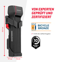 Skladací zámok na bicykel Trelock Fold-it Daily 130 cm – s držiakom X-Press a priehradkou na sledovací čip – pre všetky rámy 3