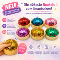 TrendandStylez XXL Mystery Dumpling Squishy Buns 1 buc. - Surpriză cu sclipici - Jucărie de strâns de 9,5 cm cu cutie de gătit la abur - Baozi antistres 5