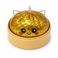 TrendandStylez XXL Mystery Dumpling Squishy Buns 1 buc. - Surpriză cu sclipici - Jucărie de strâns de 9,5 cm cu cutie de gătit la abur - Baozi antistres 3