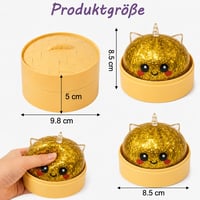 TrendandStylez XXL Mystery Dumpling Squishy Buns 1 buc. - Surpriză cu sclipici - Jucărie de strâns de 9,5 cm cu cutie de gătit la abur - Baozi antistres 4