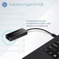 TRENDnet TUC-ET2G 2.5G USB-C RJ-45 ethernet adaptér, 2 v 1, kompatibilný s USB-C/Thunderbolt 3/USB 3.1, čierny 8