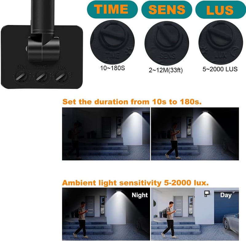 Treoir 30W 3000LM LED Mozgásérzékelős Kültéri Reflektor 6000K IP66 Vízálló