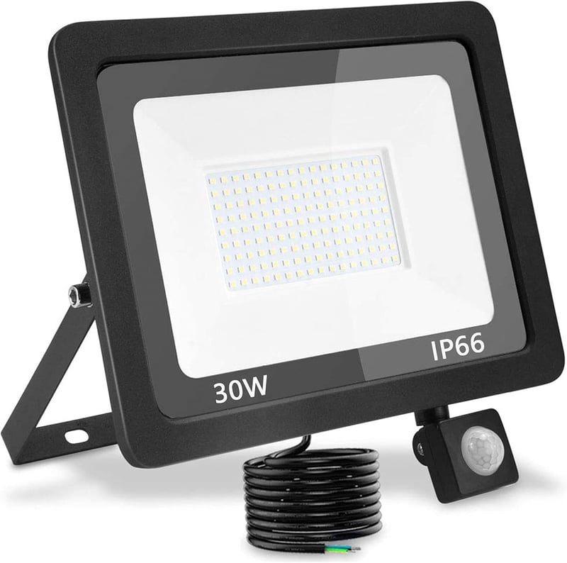 Treoir 30W 3000LM LED Mozgásérzékelős Kültéri Reflektor 6000K IP66 Vízálló