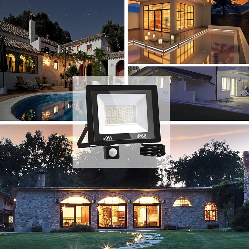 Treoir 30W 3000LM LED Mozgásérzékelős Kültéri Reflektor 6000K IP66 Vízálló