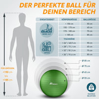 TRESKO Gimnasztikai Labda Légszivattyúval, Yoga Ball, Robusztus Ülőlabda 300 kg 5