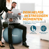 TRESKO Gimnasztikai Labda Légszivattyúval, Yoga Ball, Robusztus Ülőlabda 300 kg 3