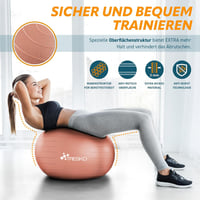 TRESKO Gimnasztikai Labda Légszivattyúval, Yoga Ball, Robusztus Ülőlabda 300 kg 2